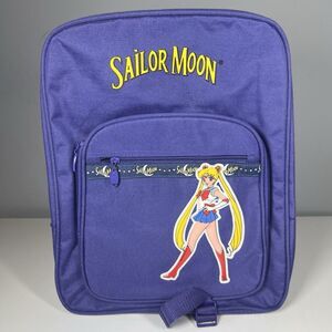 Vintage Sailor Moon Purple Canvas Y2K 2000 Backpack Luna Rare